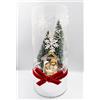 Bagutta Vaso Natalizio Bagutta Vetro e Argento Con Led Luce Calda Sacra Famiglia Presepe