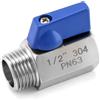 MINI VALVOLA SFERA PASSAGGIO RIDOTTO ACCIAIO INOX PN 63, 1/2" FILETTATURA AG/IG
