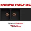 Focus Casa Lavello cucina Romeo Nero cm 116x50 2 vasche e gocciolatoio pilette rame