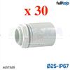 Fulltop A1SGS25G - Raccordo girevole IP65 per guaina 25 mm GAS 1" | 30 pezzi