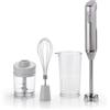 CUISINART RHB100E Mixer a immersione Cordless in acciaio, Caraffa senza BPA, Frusta, Mini tritatutto da 250ml, Batteria agli ioni di litio, caricabatterie USB, accessori lavabili in lavastoviglie