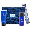 Inter Set Regalo Uomo Sciarpa Stadio Ufficiale + Bagno Doccia e Deodorante