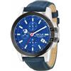 Sector No Limits Orologio Uomo SECTOR 480 Cronografo Pelle Blu Cassa Acciaio Vetro Zaffiro WR100