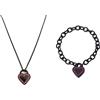 2Jewels Completo Bracciale + Collana Donna Cuore Pvd Black Italian Design 251195