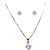 Idee Preziose Gioielli Completo Donna Collana + Orecchini Punto Luce Argento Rosato Zirconi Brillanti