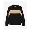 LACOSTE FELPA GIROCOLLO - NERO/CAMMELLO - SH2851-CMB