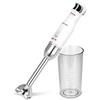 MPM MBL-27 Frullatore ad Immersione, velocità Regolabile Smooth Touch, Piede di Miscelazione Staccabile, Tazza di Miscelazione 600ml, 500W, Bianco