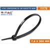 V-TAC CONFEZIONE DA 100 FASCETTE STRINGICAVO AUTOBLOCCANTI NERE 7,6 X 300MM
