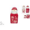 DUE ESSE CHRISTMAS srl 1 Pezzo Barattolo in Ceramica con Tappo Babbo Natale 25 x 11 x 11 cm 2 Colori