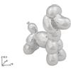 DUE ESSE CHRISTMAS Decorazione Casa in Ceramica Cane Palloncino Silver 18 x 8 x 18,5 cm