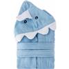 RIVIERA SHARK accappatoio baby con cappuccio squalo Celeste