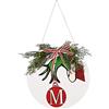 SC ECOMMERCE Ghirlanda Natalizia Rotonda 30×30 cm - Decorazione Tema Grinch con Ramo Verde e