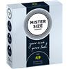 MISTER SIZE - Pure Feel Profilattici Lubrificanti (Extra Sottili, Extra Lubrificati) / Taglia Individuale 49 mm a un Pacco da 3 - Preservativi Sottili 100% Lattice Naturale