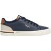 Pepe Jeans London Kenton Campus M Sneakers da Uomo Regular Fit in Pelle, Lavaggio Blu