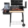 BBQ Collection Griglia per affumicatore - Grill e affumicatore - con forno separato - Canale per fumo regolabile - 104 x 58 x 114 cm