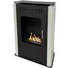 BricoShop24 Stufa a Bioetanolo 1,2L da Pavimento 3,4 kW in Acciaio Inox Bianco
