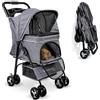 Mobiclinic® pets, Passeggino per cani, Ideale di piccola taglia e anziani, Zuma, Fino a 15 kg, Ruote con freni 360°, Cestino xxl, 3 finestre cerniera zanzariera, Portabicchieri
