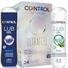 Control Fantasy Mix Cofanetto di 24 Preservativi Sottili Ultrafeel, 1 Gel Lubrificante con Aloe Vera e 1 Gel Nature