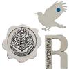 BIOWORLD HARRY POTTER SPILLE Set 3 4cm Metallo Stemma Casa CORVONERO Originali UFFICIALI