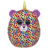 TY - Morbido Peluche Cuscino - Squish a Boos - Leopardo Unicorno - Multicolore - Giselle - Pupazzo con Corno Dorato Glitter - Ottima Idea Regalo per Grandi e Bambini -22 cm- 39288