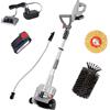 IKRA pulitore per superfici e per fughe a batteria Vario Brush IATR 20 | Include spazzola per superfici in nylon, spazzola per fughe in acciaio, batteria e caricabatterie, serie 20V di IKRA