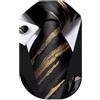 Dubulle Set di cravatte da uomo a righe con motivo cachemire e tasche quadrate per uomini e matrimoni, Marrone nero, Medium