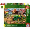 Schmidt Spiele 58534 - Fattoria con trattore, John Deere 5050E, 1000 pezzi, ZcGo