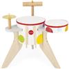 Janod - Batteria in Legno Confetti - Strumento Musicale per Bambini - Gioco 3+