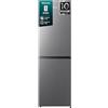 Hisense RB327N4ADD - Frigorifero congelatore, EEK D, Total NoFrost, fermata della porta intercambiabile, griglia per bottiglie, frigorifero da 171 litri, congelatore da 85 litri, look inox