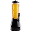 Relaxdays Torre di Birra con Rubinetto, Spillatore Dispenser, Trasparente, 2,5 Litri, BierTower, 50 x 23 x 18 cm, nero