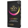 SKYN 5 Senses +: Scatola di 5 preservativi maschili senza lattice, materiale Skynfeel, 1 x intensamente perlato, 2 x Sapore Cocktail, 1 x Elite (Ultra Fine), 1 x Riscaldatore per stimolare i sensi