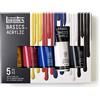Liquitex 3699350 Basics - Pittura acrilica, Pigmenti per artisti monopigmentati, Resistente alla luce, durevole nel tempo, Finitura satinata, Set di colori 5Tubi da 118 ml