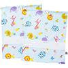 Filet - Set 2 Sacchetti Asilo in cotone 100% con stampa Lettere e Animali | Inserto in Tela Aida da Ricamare | Made in Italy | 42 x 34 cm | Ideali per il cambio, per le scarpe, per lo sport