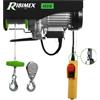 Ribimex Paranco Elettrico da 100/200 Kg con Puleggia, Motore Monofase da 480 W, Cavo in Acciaio di 12 m, Velocità di Sollevamento Fino a 10 m/min per Uso Domestico e Industriale - PE100/200PT