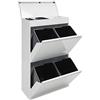 ARREGUI Top CR621-B Pattumiera Differenziata 4 Scomparti | 4x17 L (68 L) | Contenitore in Acciaio con Cassetto Superiore | Mobile per Raccolta Differenziata | Cestino per Spazzatura da Cucina | Bianco