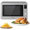 Panasonic NN-CD88QSEPG Forno a Microonde Combinato Air Fry con Grill al Quarzo 34L, 1000W, Scongelamento Automatico, Genius Sensor, Acciaio Inox, Argento