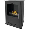 BricoShop24 Stufa a Bioetanolo 1,2L da Pavimento 3,4 kW in Acciaio Inox Nero