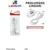 LEOVIN Multipresa Prolunga 3 Ingressi: 1 Schuko 2 Bipasso 1500W 5 Metri Spina 10A