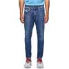DIESEL D-Strukt 09A80 Jeans Uomini W30/L30 Slim Stretch Zip Fly Blu Lavato