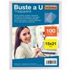 Nikoffice Buste Trasparenti a U Misura 15x21 Confezione da 100 Buste Nikoffice