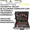 FM - Valigetta trolley porta attrezzi in alluminio + 159 UTENSILI - idea regalo!