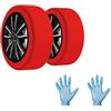 AUTOKIT CALZE da Neve Catene auto COMPATIBILI con FIAT 500 sezione ruote 165/65-14