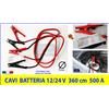 LAMPA Cavi Batteria 12/24V. per Auto Furgoni - Camper - Camion per Avviamento 500A.