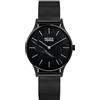 Nicole Vienna OROLOGIO DONNA NICOLE VIENNA QUADRANTE PIETRA TOTAL BLACK BRACCIALE ACCIAIO MESH