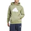 Adidas Felpa da Uomo con Cappuccio Future Icons Badge Of Sport Verde Codice I...
