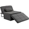 DecHome Poltrona Letto 3 in 1 con Schienale Regolabile Grigio DecHome