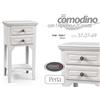 GI COMODINO 2 CASSETTI SHABBY CHIC SALOTTO CAMERETTA LEGNO BIANCO PERLA 70*37*27CM