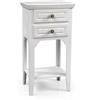 _ COMODINO SHABBY CHIC BIANCO PERLA 2 CASSETTI PROVENZALE h69*37*27cm