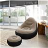 AZPRIME POLTRONA GONFIABILE CON POUF CON POGGIAPIEDI LONGUE PER CASA E GIARDINO RELAX