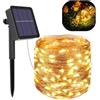 Striscia LED Solare Pannello Luce CALDA/ FREDDA/ RGB Luminoso Esterni Natalizie